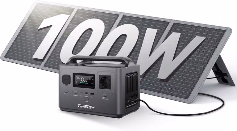 AFERIY P040 Power Station 400 W 256 Wh LiFePO4 con pannello solare da 100 W per campeggio e viaggi