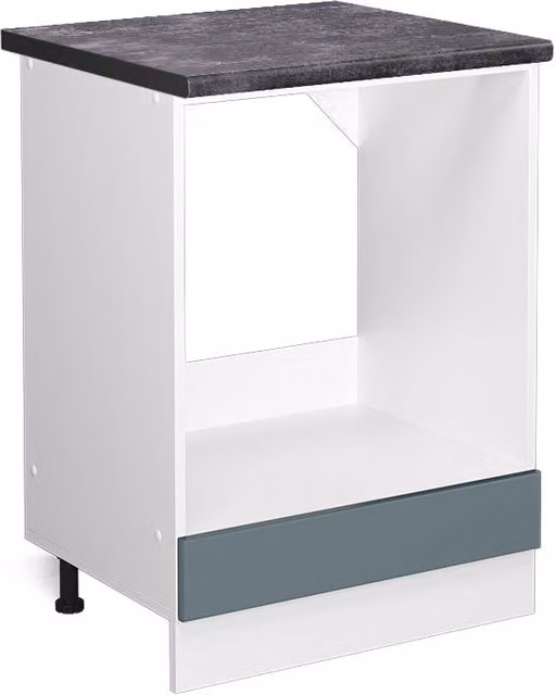 Mobile per forno da incasso Vicco R-Line Grigio-blu/Bianco con piano Antracite, L: 60 cm, H: 81,6 cm – 1