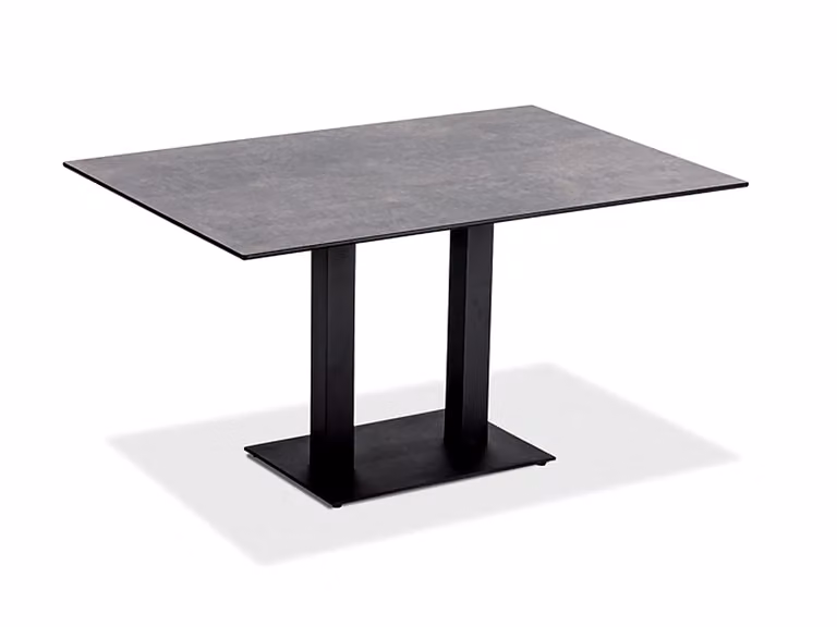Niehoff - Tavolino da bistrot rettangolare - Teak riciclato, acciaio antracite, 120 x 81 cm