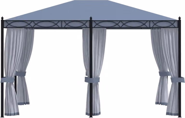Gazebo con Schermi a Rete 3x4 cm Antracite in Acciaio