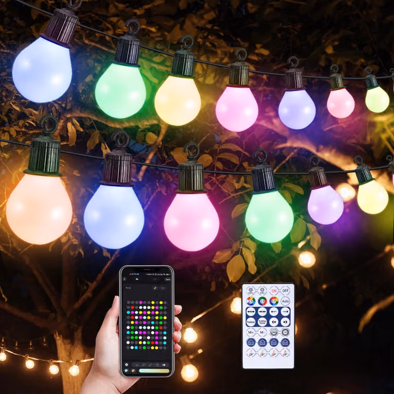 Catena luminosa da 30 metri, con 50 LED, controllo tramite app e telecomando, 16 milioni di colori