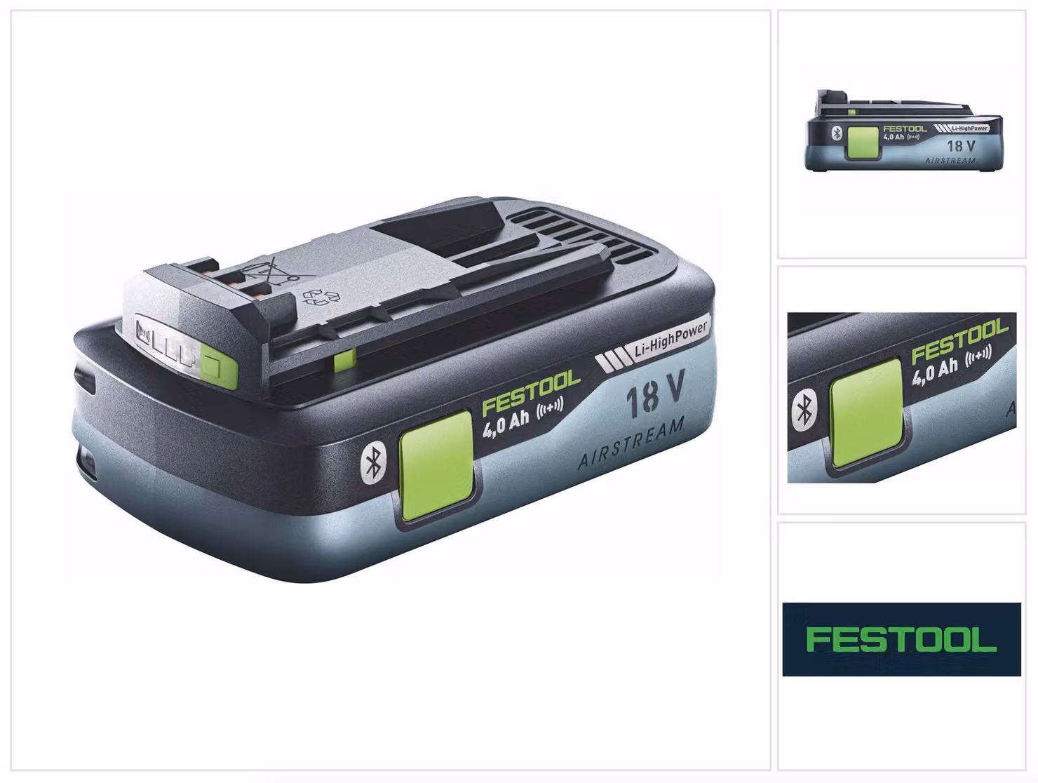 Festool BP 18 Li 4.0 HPC-ASI Batteria 18 V 4.0 Ah / 4000 mAh HighPower Li-Ion ( 205034 ) Bluetooth con Airstream