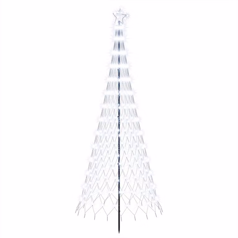 Albero di Natale a LED, 250 cm, 290 LED, luce bianca fredda, struttura in ferro, colore nero