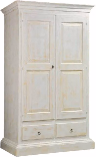 Armadio a 2 ante in stile shabby chic bianco lacquered Mobili 2G L/P/H: 125 x 61 x 200 cm