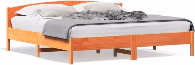 Letto matrimoniale | Letto per adulti | Giroletto senza Materasso Marrone Cera 200x200 cm Legno di Pino