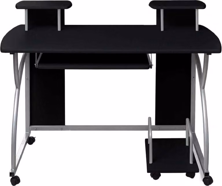 Scrivania per computer nera 110x52x88,5 cm in materiale ligneo