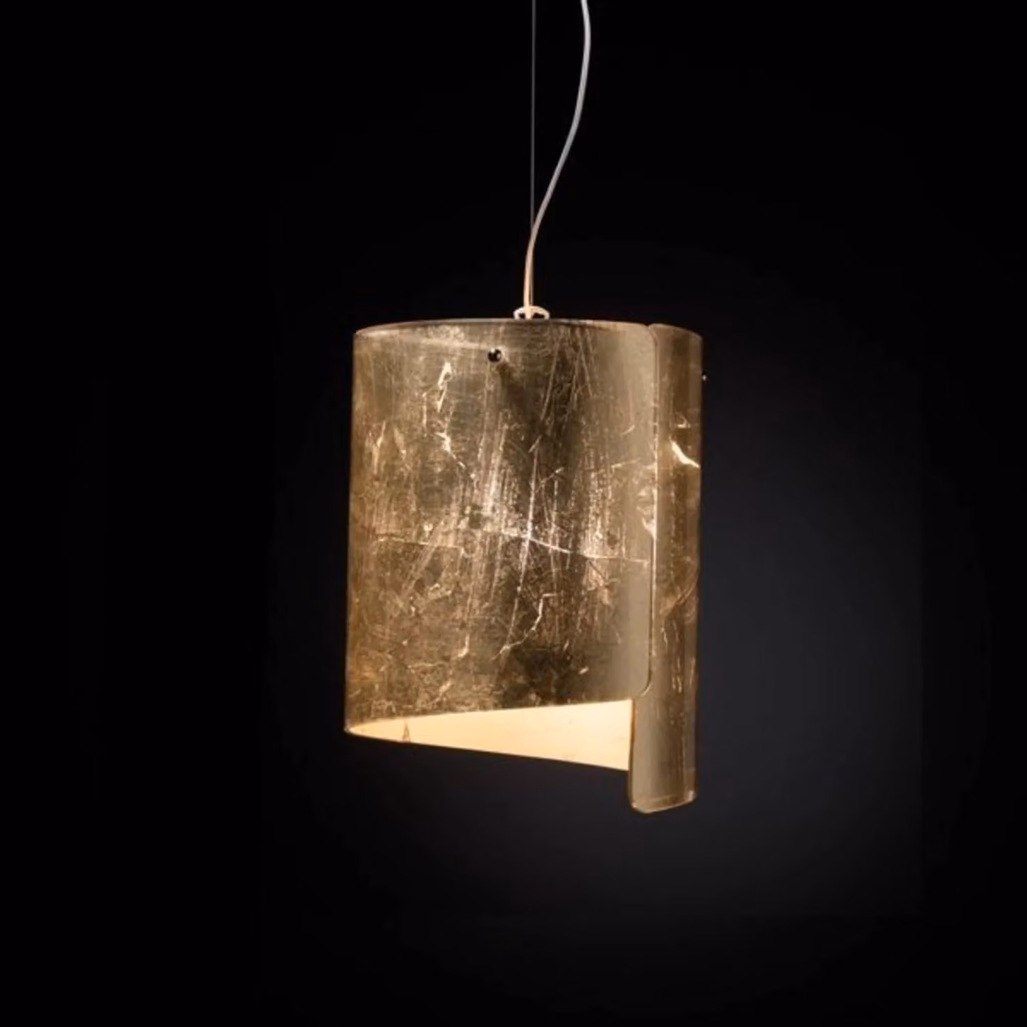 Selène Lampada a sospensione in vetro PAPIRO, dimmerabile, Alluminio / Grigio / Zincato, Soggiorno / Sala da pranzo, Vetro, Moderno, Lampada a sospensione