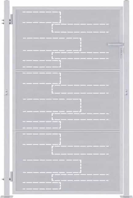 Cancello singolo da giardino in acciaio inossidabile Argento CFW1094076 L: 85 cm, H: 120 cm