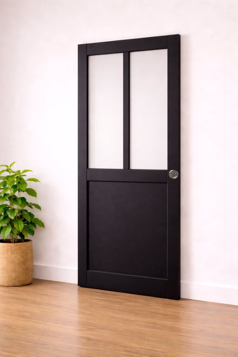 Porta scorrevole da laboratorio nera H204 x L63 cm, serratura di blocco per GD MENUISERIES