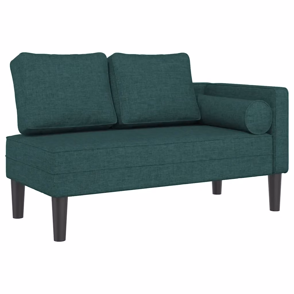 Chaise Longue vidaXL in Legno Trattato con Cuscini in Tessuto Verde per Giardino e Soggiorno – 2