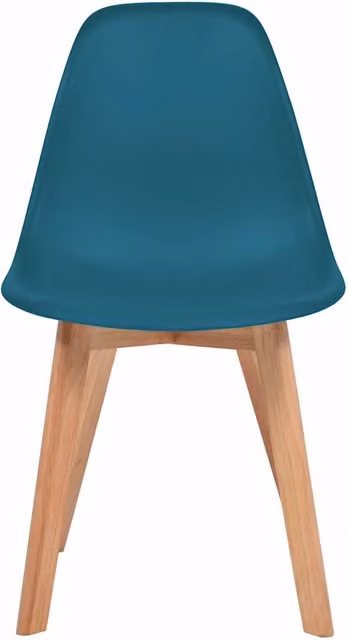 Set di 4 sedie da pranzo moderne vidaXL in plastica e legno, colore turchese opaco – 1