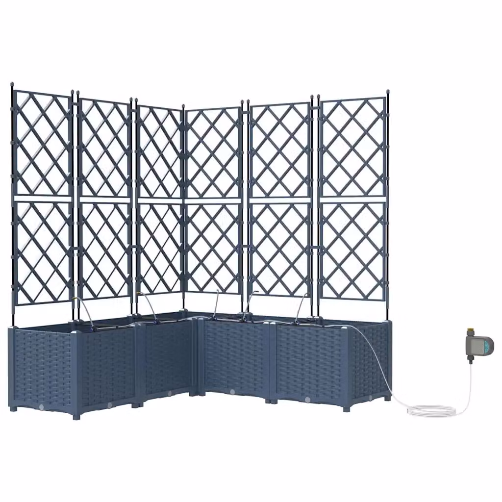 Set di 3 vasi da giardino vidaXL in plastica grigi, H x L x P: 143 x 80 x 80 cm – 2