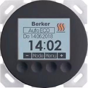 Termostato nero/lucido con timer - Termostato ambiente 5 - 30 °C 20462045