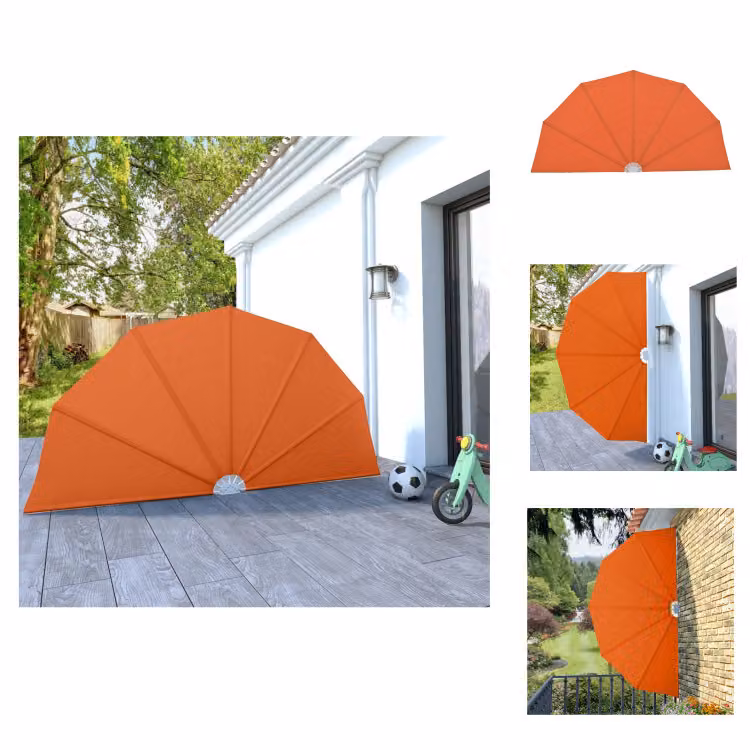 vidaXL Ventilatore laterale pieghevole da terrazza in terracotta rossa 160 cm - Ombrelloni e tende da sole