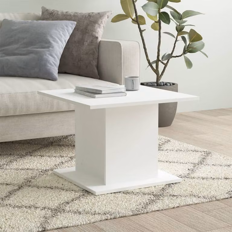 Maison Exclusive - Tavolino bianco 55,5x55,5x40 cm in materiale derivato dal legno