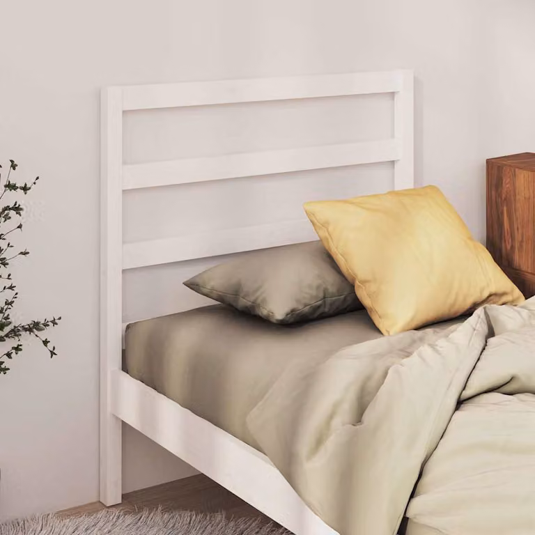 Testiera per letto vidaXL in legno massello di pino bianco, L 95 cm x P 4 cm x H 100 cm