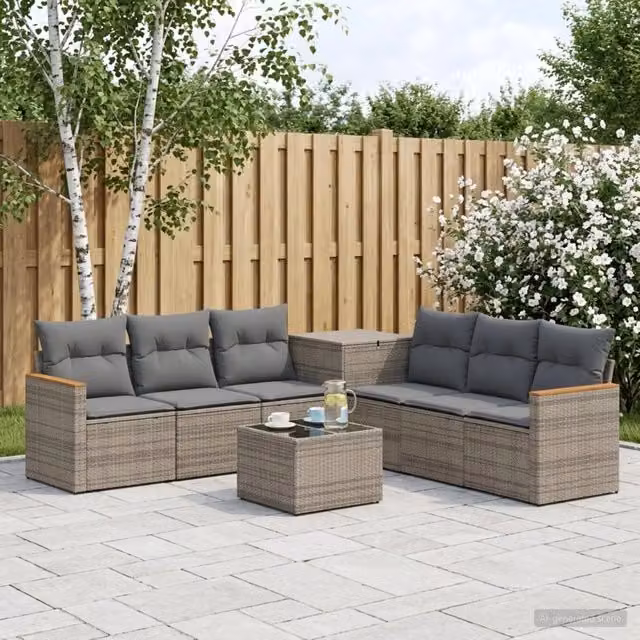Set di divani 8 pz Grigio e Grigio Scuro 55 x 55 x 37 cm 3448542