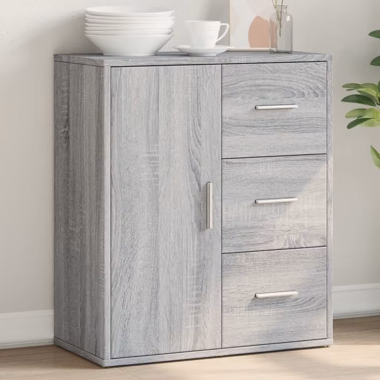 Credenza moderna vidaXL in legno e MDF, Grigio, L 60 cm x P 31 cm x H 70 cm, da appendere alla parete