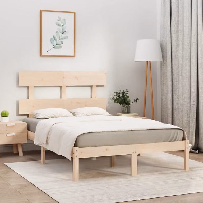The Living Store Letto in legno massiccio 140x200 cm
