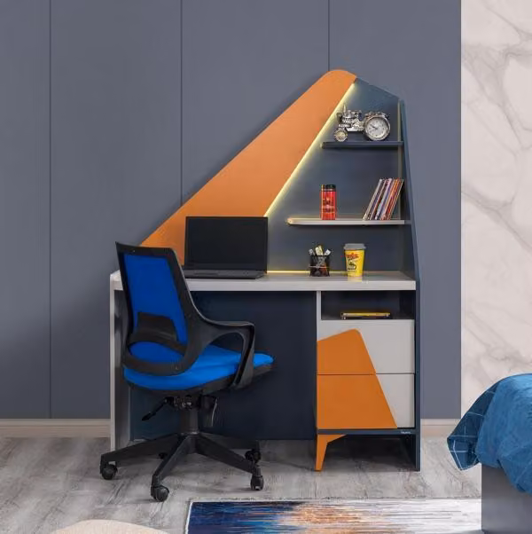 Schreibtisch -Qualität Designer Jugendzimmer Möbel Holz Luxus Tische Blau