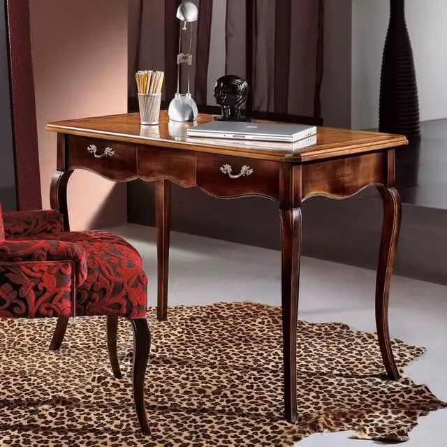 Scrivania classica in legno color ciliegio e marrone Mobili 2G L: 110 cm, P: 60 cm, H: 79 cm
