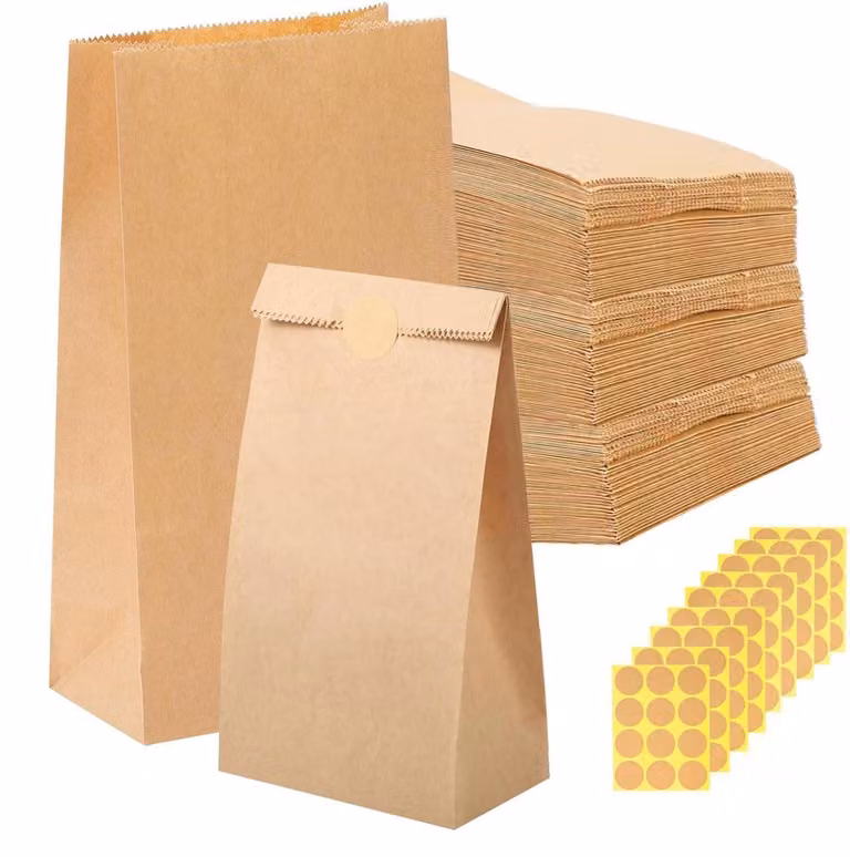 Calendari dell'Avvento in carta, 100 pezzi, piccoli, con adesivi, dimensioni 9x18x5,5 cm, in cartoncino kraft marrone
