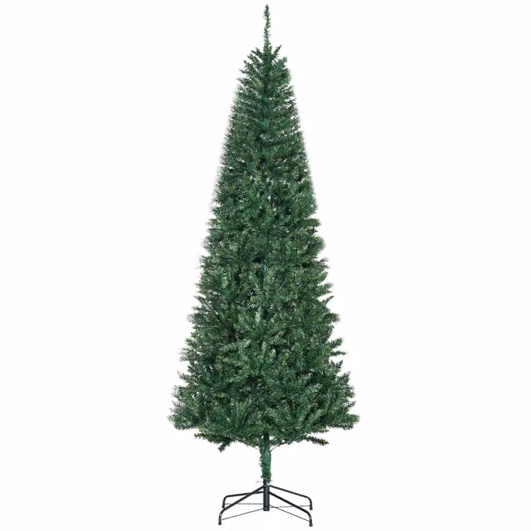 HOMCOM Albero di Natale artificiale, 210 H cm, 865 rami, spine, imitazione Nordmann, grande realismo, verde