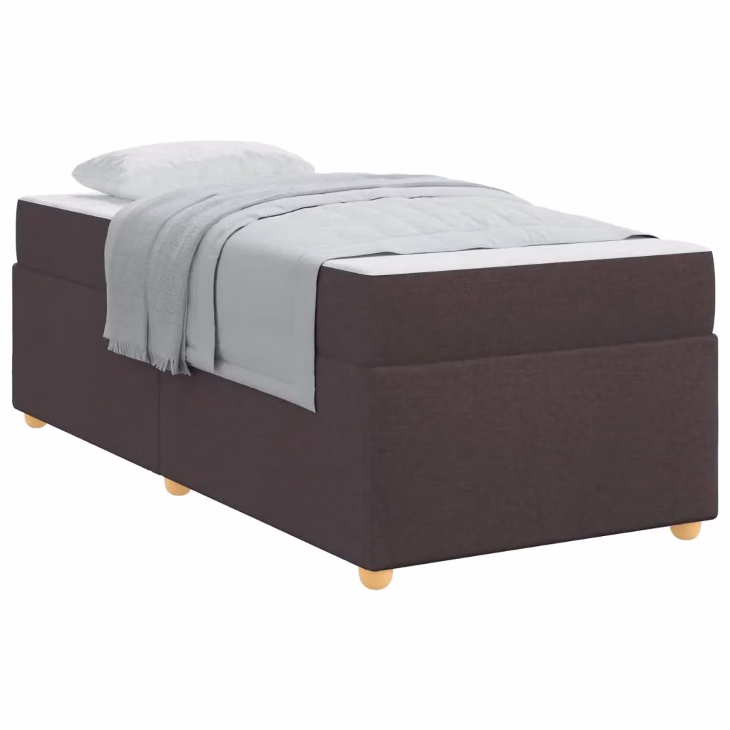Struttura del letto moderna vidaXL in tessuto e legno marrone scuro L 80 cm x P 200 cm – 2