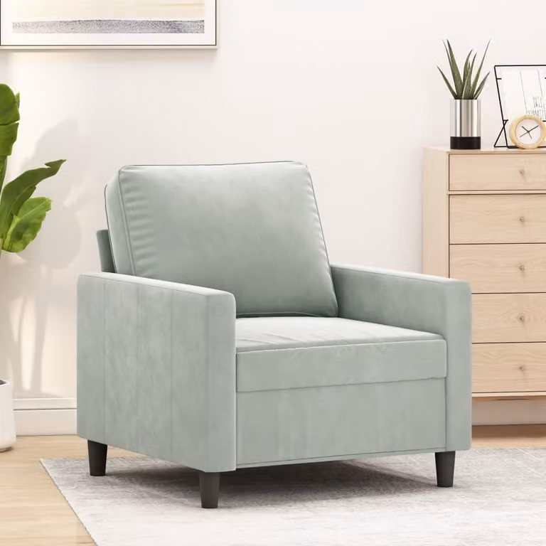 Maison Exclusive - Poltrona grigio chiaro 60 cm velluto