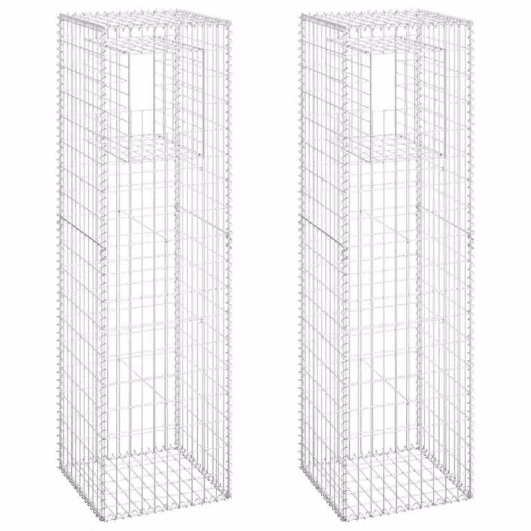 Cesti a Gabbione a Torre 2 pz 50x50x180 cm in Ferro