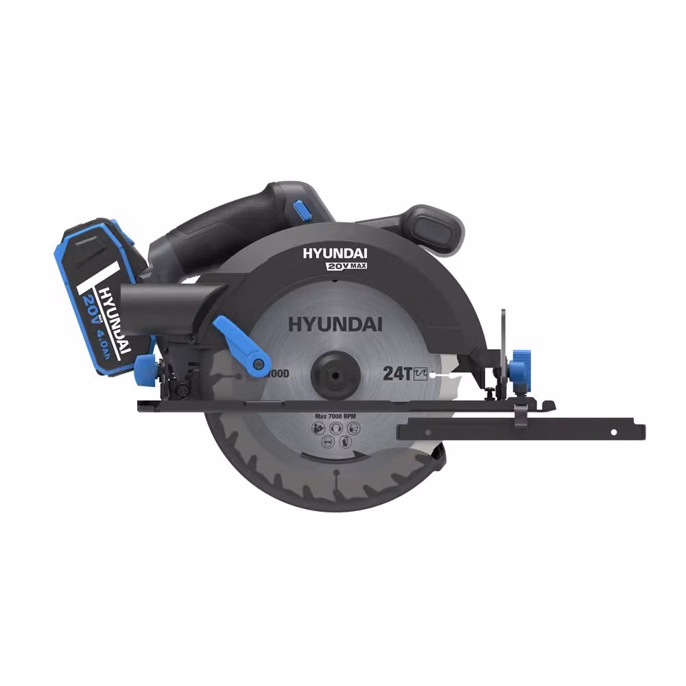 Sega circolare a batteria Hyundai CS20X-190 nera con lama da 190 mm e 24 denti in acciaio – 2