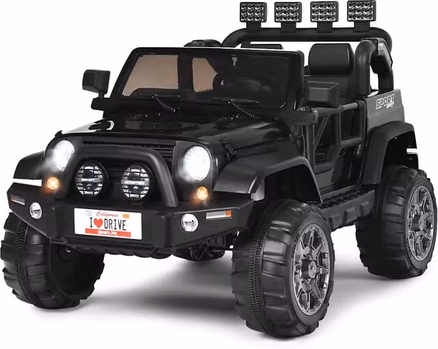 Auto elettrica a 2 posti con telecomando 2.4G, colore nero, L/P/H: 123 x 80 x 80 cm