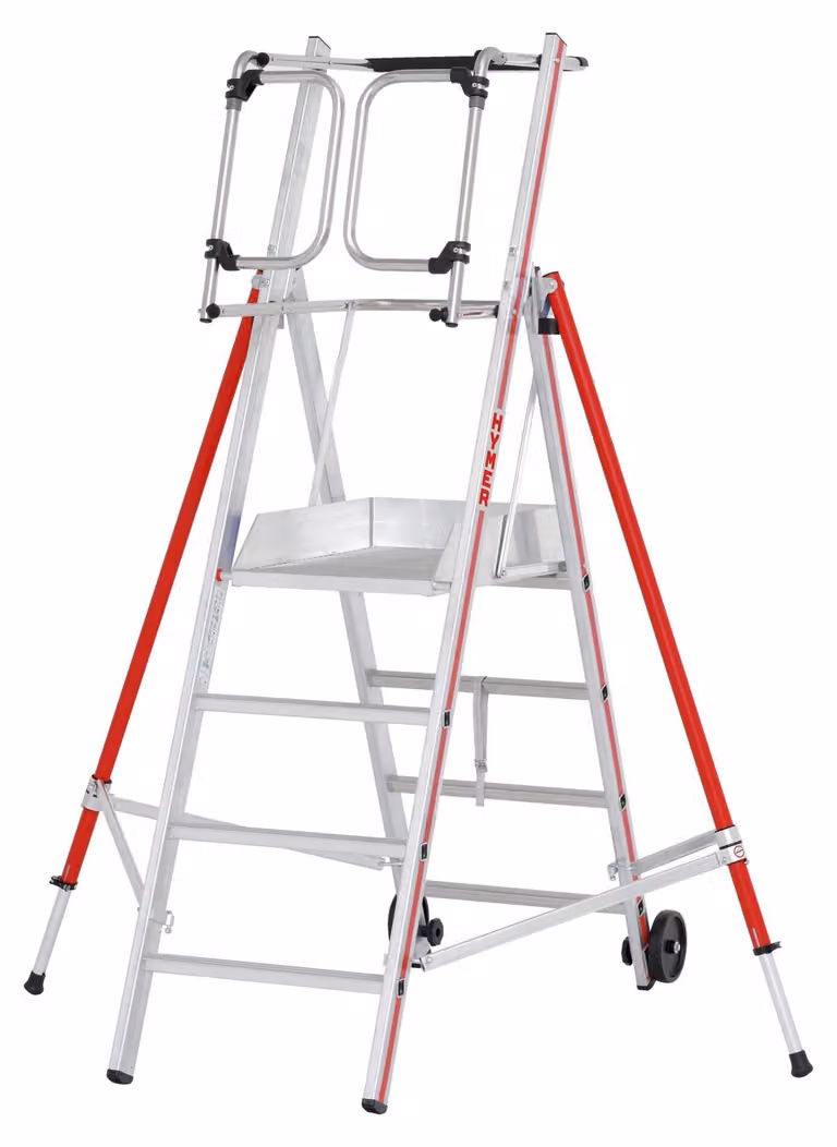 Scala a pioli Hymer Protect con porta di sicurezza a chiusura automatica, 4 pioli