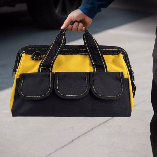 Borsa per attrezzi Unyqoos® 31 x 17 x 23 cm – robusta borsa per attrezzi in tessuto Oxford, con tracolla e maniglie imbottite, numerosi scomparti, resistente all'acqua, ideale per professionisti