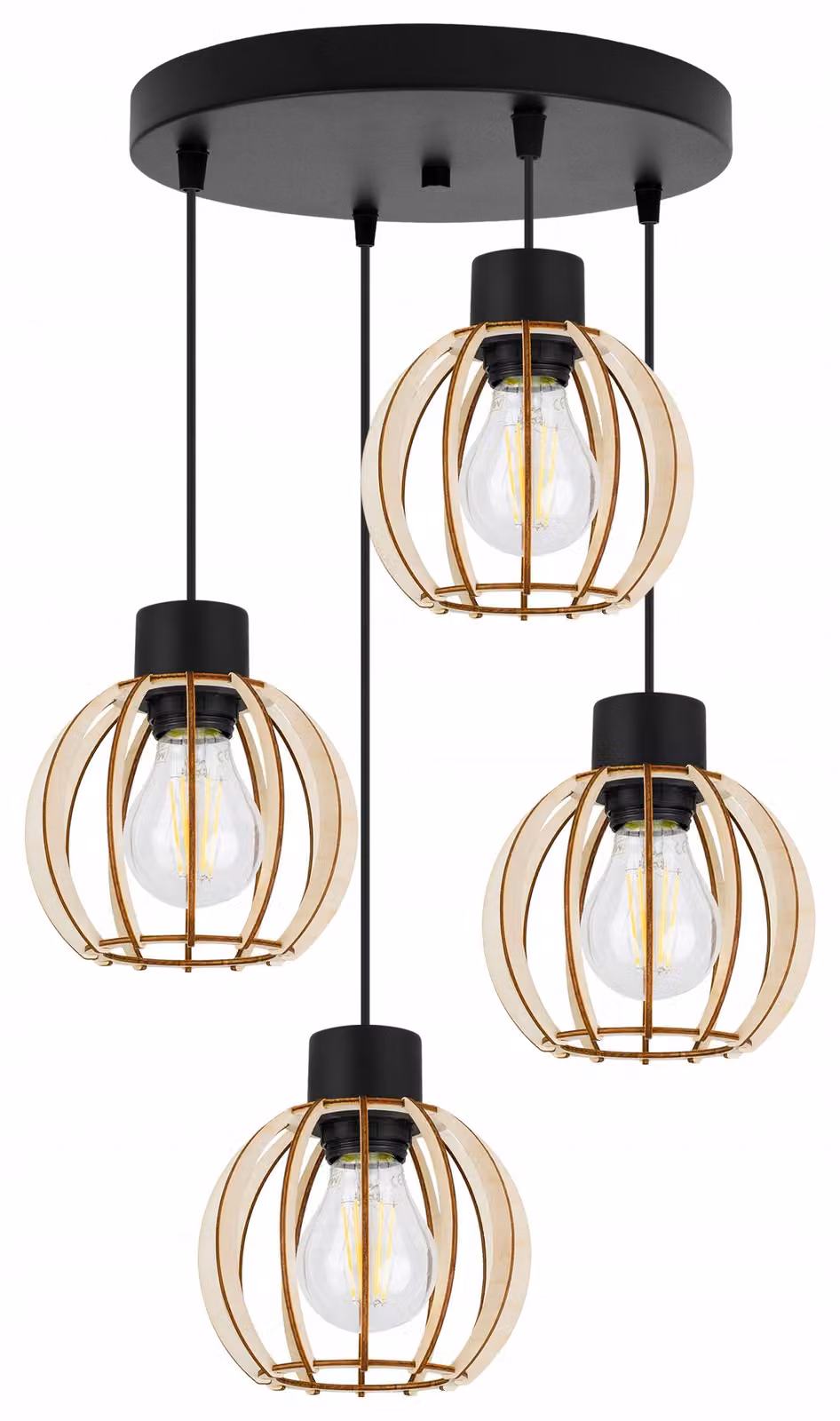 Lampada a sospensione, lampadario da soffitto, legno, paralume LED