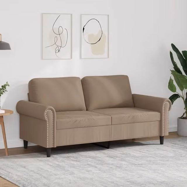 Divano a 2 Posti Cappuccino 140 cm in Similpelle 359508