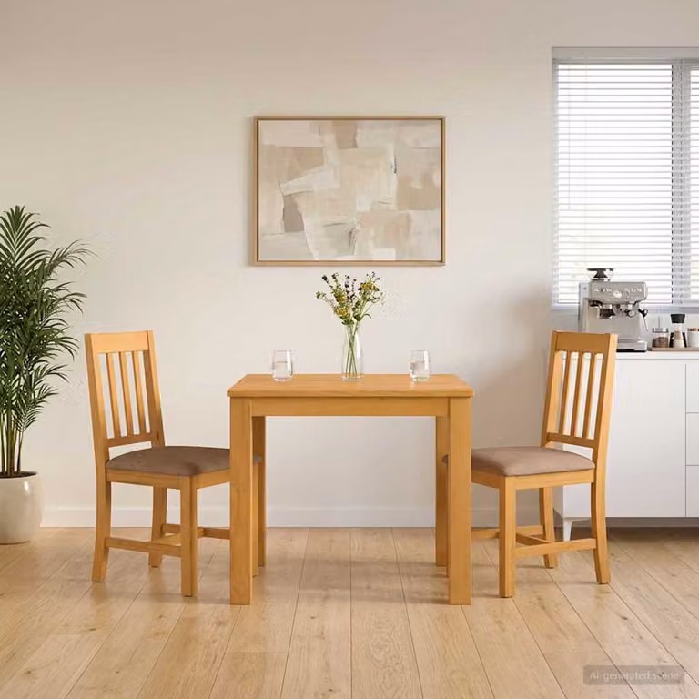 Set da pranzo vidaXL composto da tavolo rettangolare e 3 sedie in legno di quercia, Grigio e Marrone, L: 110 cm, P: 90 cm, H: 75 cm
