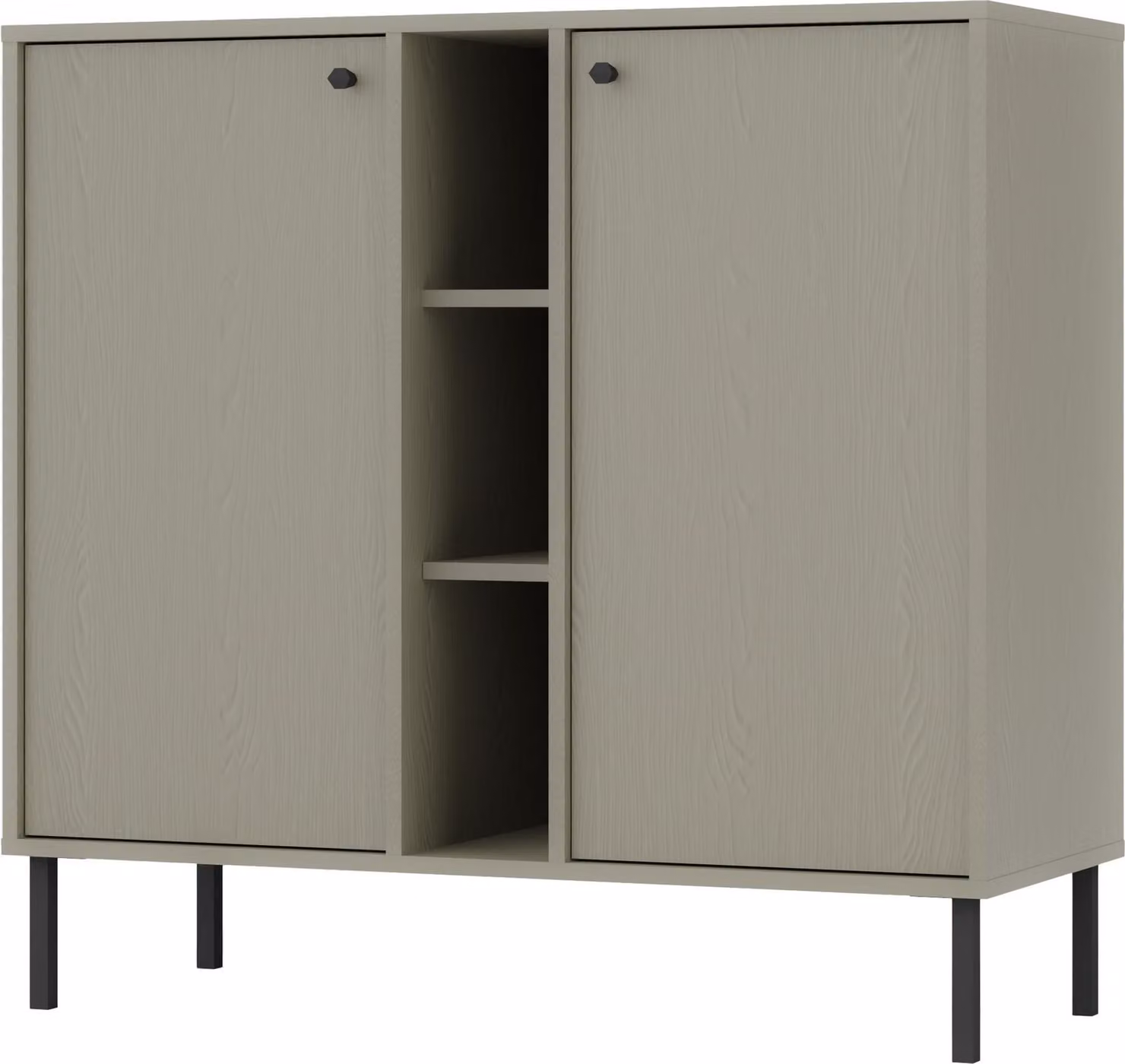 Masseno cassettiera TORINO 100 cm credenza e 2 ante per soggiorno camera da letto moderna 100x41x95 cm verde chiaro / verde chiaro