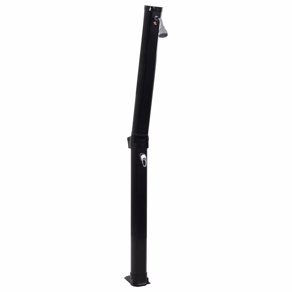 vidaXL Doccia solare pieghevole nera 214 cm 23 L