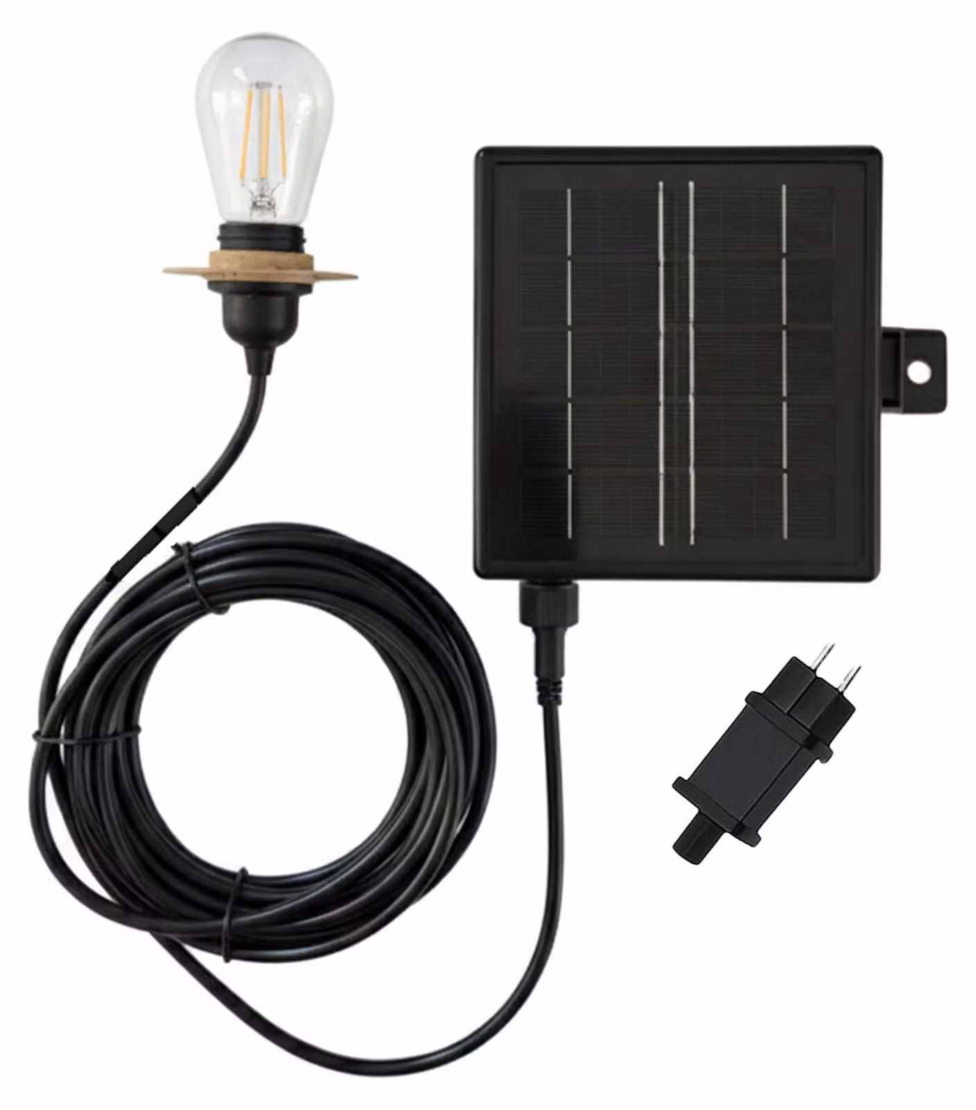 Cavo solare a LED, 5 metri, grado di protezione IP64, luce bianco caldo, per uso esterno, colore nero