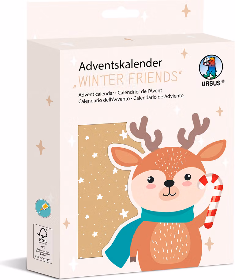 Set calendario dell'Avvento URSUS con 24 pezzi Amici dell'inverno