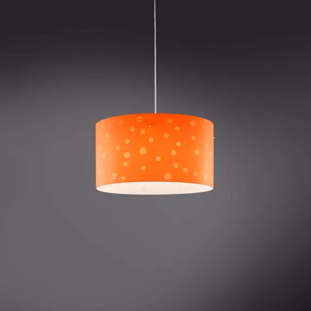 Lampadario Sospeso Moderno Polilux Linea Zero Bianco e Arancione con 3 Luci E27 in Materie Plastiche