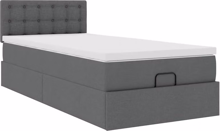 Struttura Letto Pouf con Materasso 180x200 cm in Tessuto