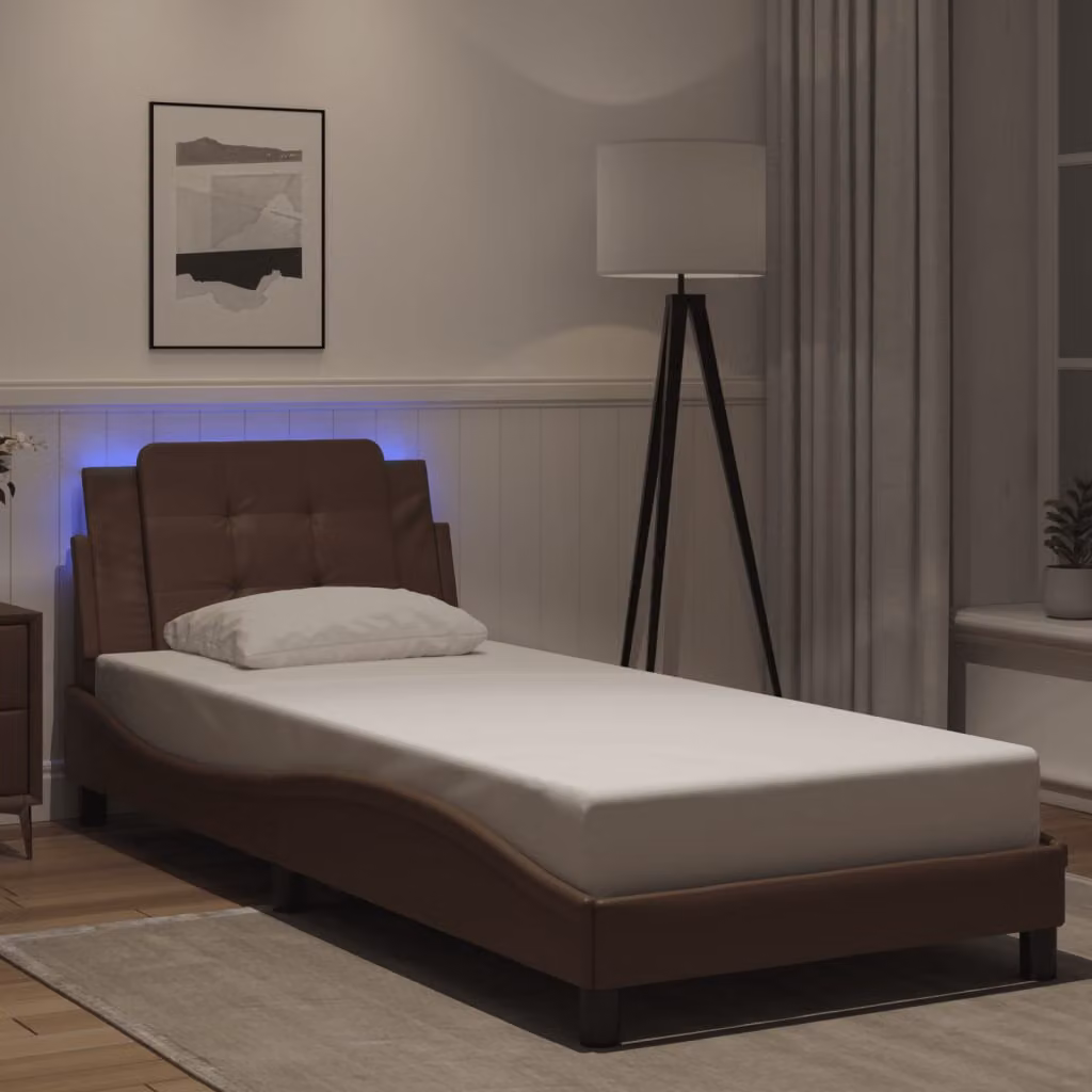 vidaXL Giroletto Zadar Marrone con LED e porta USB, L 80 x P 200 cm