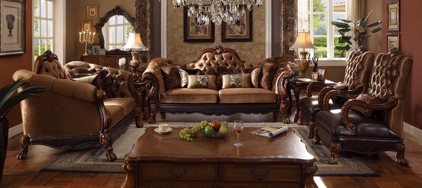 Sofagarnitur 4tlg. Barock Rokoko Set Design Sofa Polster Sitz Gruppe Couch 3211