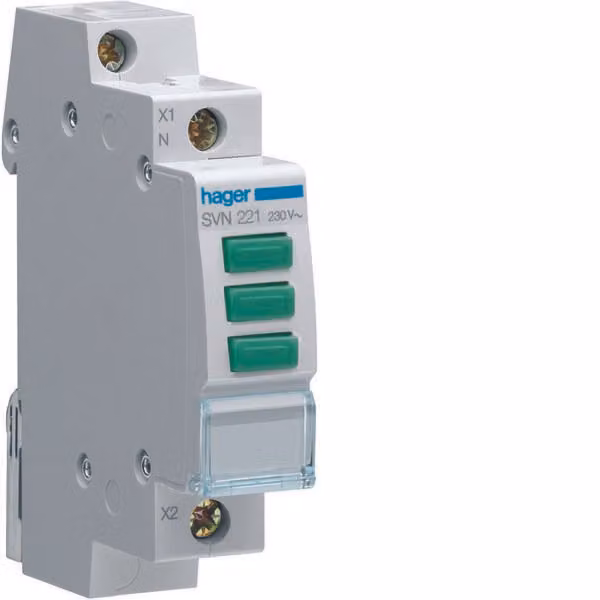 Spia LED 3x verde 230V AC Hager SVN221