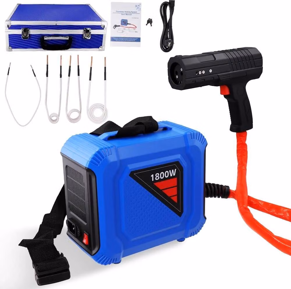 Set di riscaldatori a induzione - Utensile pratico per allentare viti e bulloni - 1800W - Riscaldamento rapido in 8 secondi - Senza fiamme - 4 bobine - Ideale per bulloni e viti arrugginiti