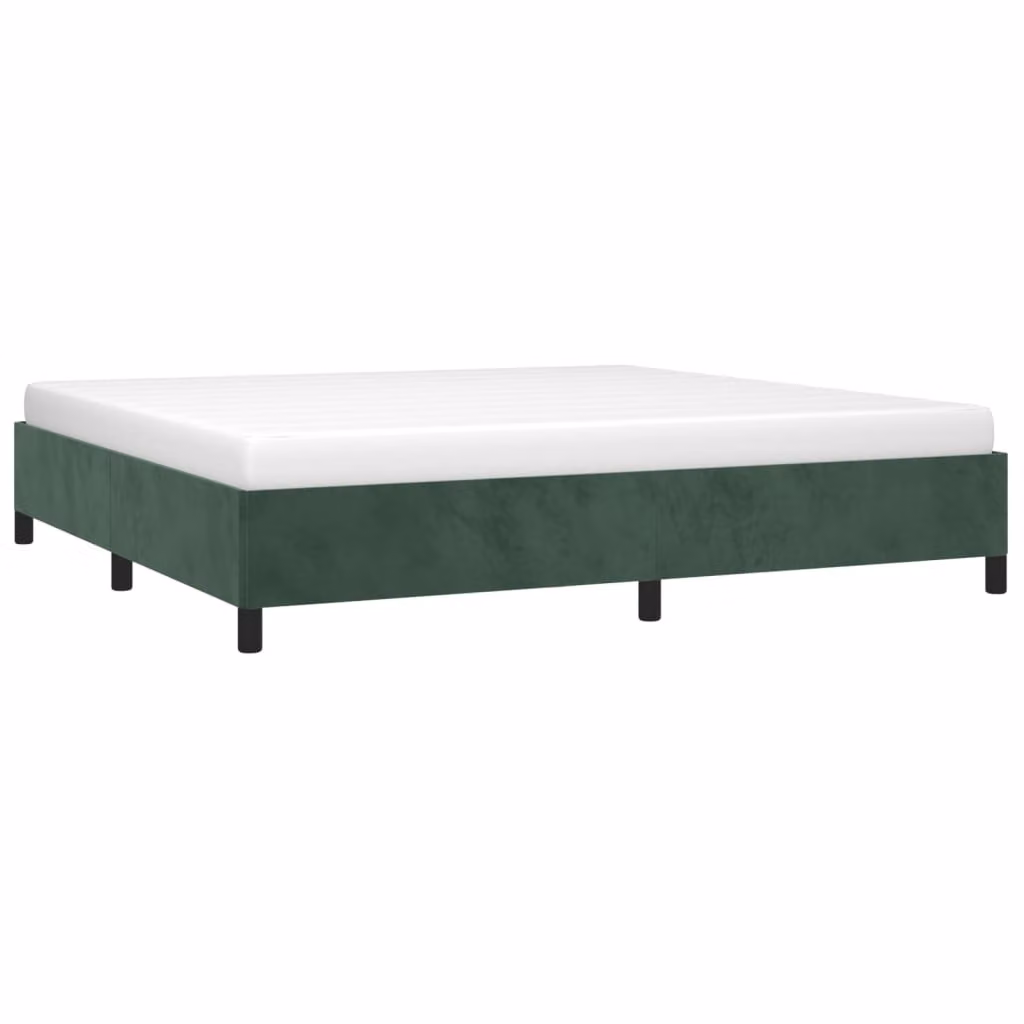 Giroletto senza Materasso Verde Scuro 200x200 cm in Velluto