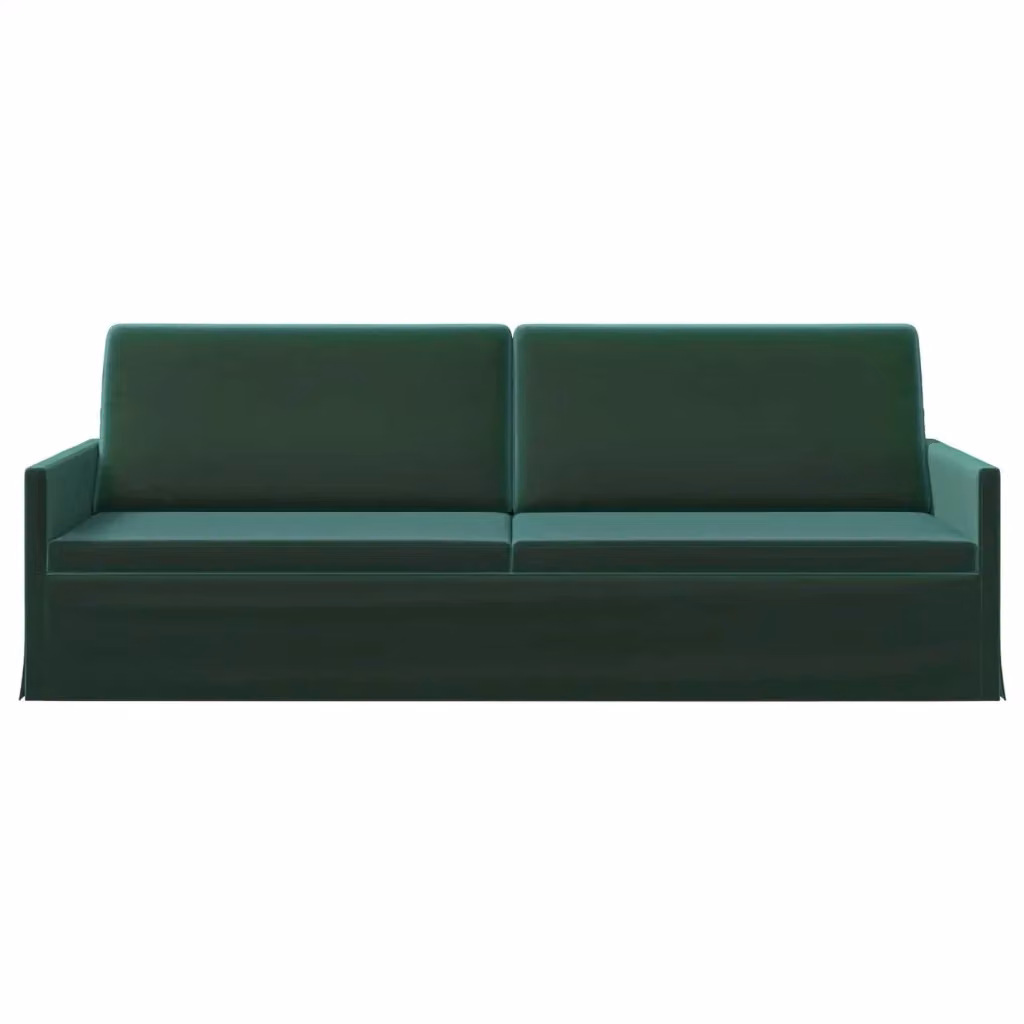 Divano a 3 posti moderno vidaXL in velluto verde con struttura in metallo L: 220 cm, P: 81 cm, H: 82 cm – 2