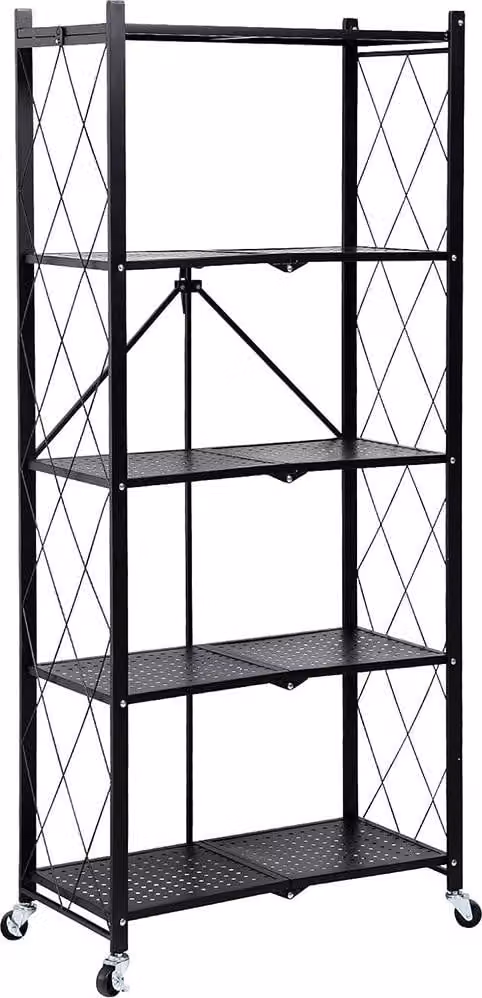 Scaffale da cucina pieghevole e mobile in metallo